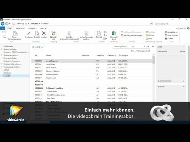 Microsoft Dynamics NAV 2016 – Grundlagen Tutorial: Globale Suche und Menüverwaltung |video2brain.com