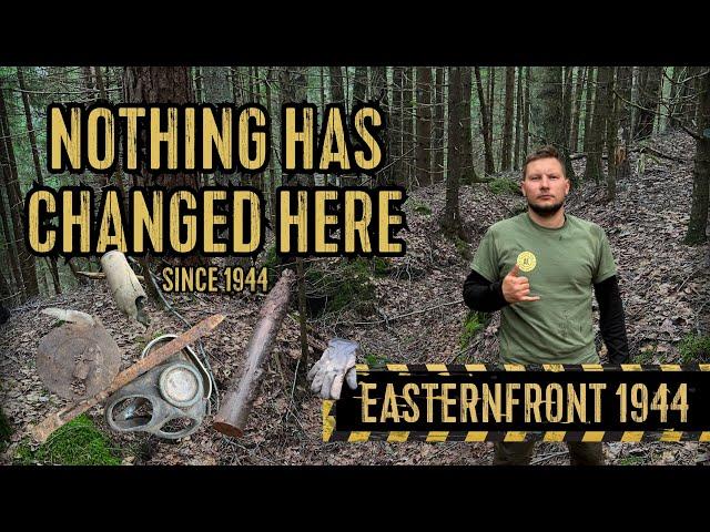 WW2 METALDETECTING. EXPEDITION ON EASTERNFRONT 1944. WORLD WAR 2 POSITIONS.