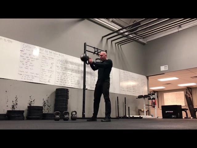 Stacked-hand kettlebell swing