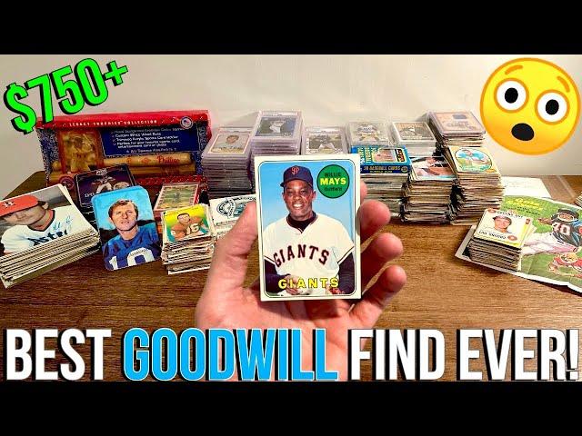 HUGE TUB OF VINTAGE SPORTS CARDS & GRADED CARDS FOUND AT GOODWILL!