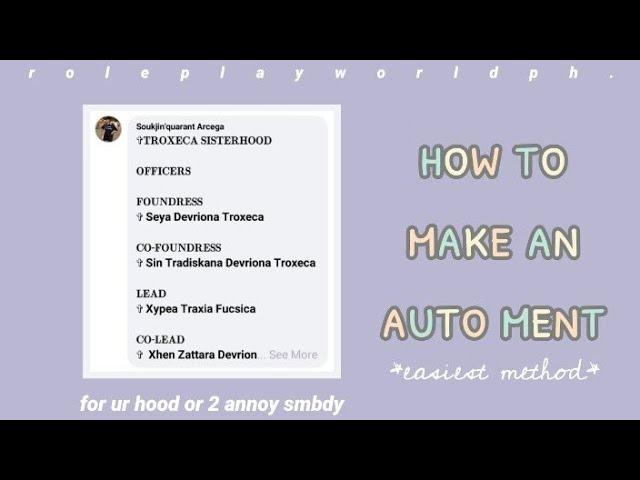 how to make your own auto mention (easiest method) | rpw