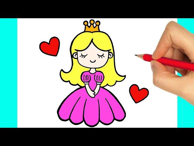 CÓMO DIBUJAR UNA PRINCESA FÁCIL PASO A PASO