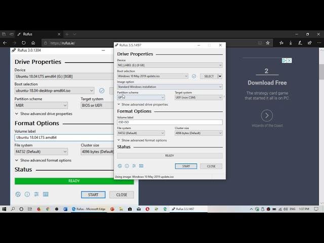 Create Bootable USB Thumb drive of Windows 10 with Rufus tool