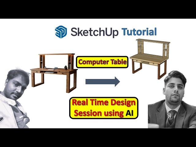 Sketchup Tutorial: Computer table design in real time ? || With HW & Vijay #sketchup #cad #3d