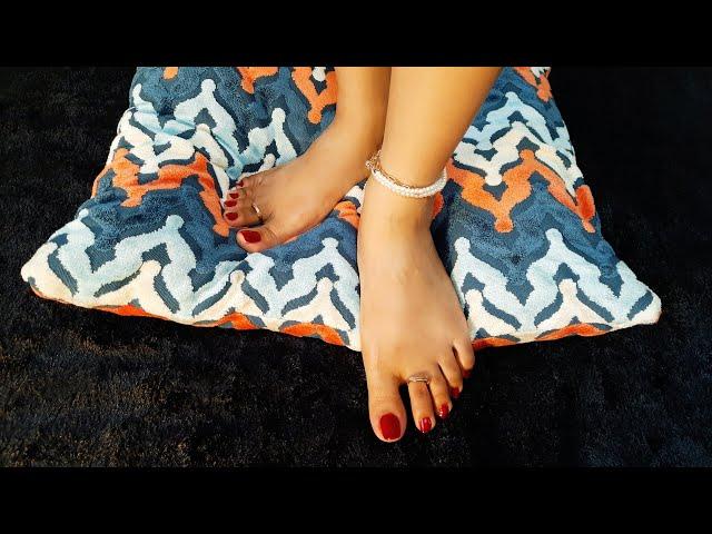 Pillow trampling under bare feet #asmr #barefoot