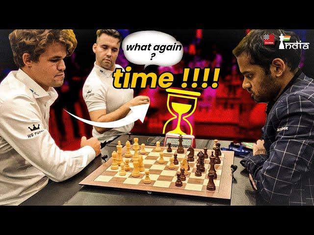 Magnus Carlsen thinks for 64 seconds in a 3-minute blitz game | Magnus vs Arjun | World Blitz Team