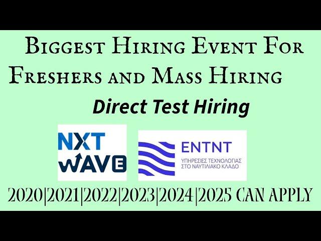 Entnt , NxtWave Hiring for Freshers  | 2020, 2021, 2022 , 2023 , 2024 job