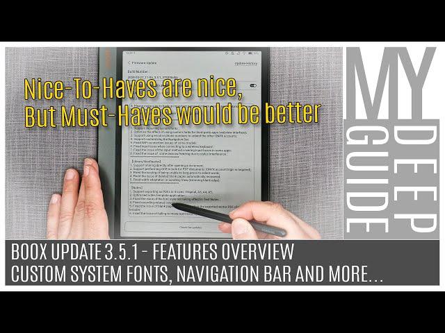 Boox Update 3.5.1: Features Overview, Custom System Fonts, Navigation Bar, and More Niceties