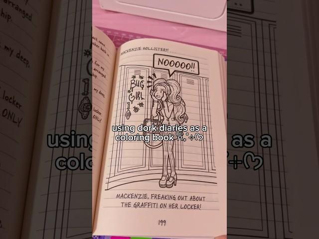 color a dork diaries page with me 𐙚₊˚⊹#dorkdiaries#sanrio#hellokitty #diy#craft#papercraft#asmr#art