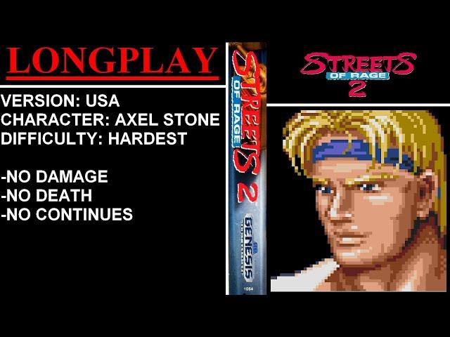 Streets of Rage 2 [USA] (Sega Genesis) - (Longplay - Axel Stone | Hardest Difficulty)