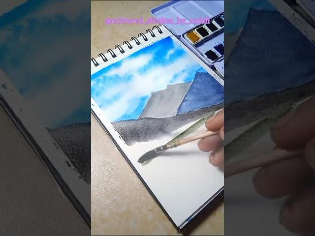 Easy watercolor painting. #watercolor #landscapepainting