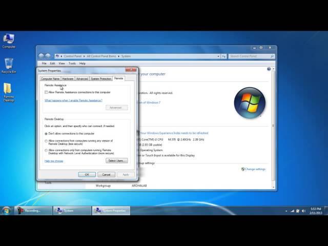 How to Turn on Remote Desktop in Windows 7