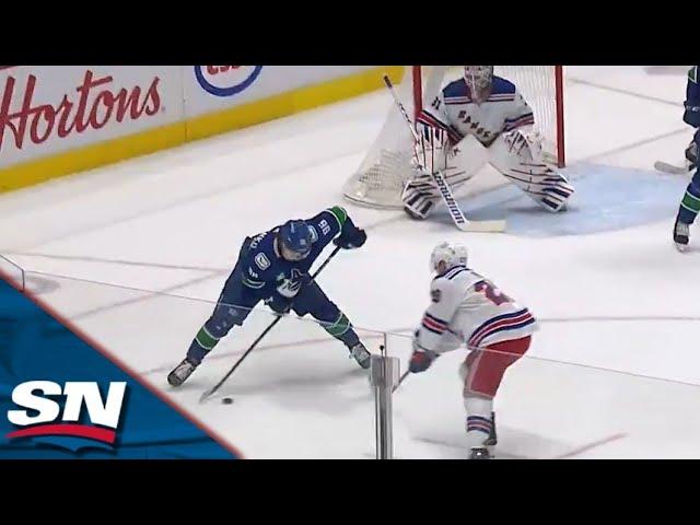 Canucks' Conor Garland Buries The Rebound After Andrei Kuzmenko's Fancy Footwork