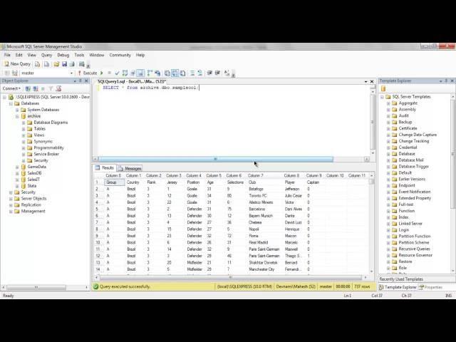 Export Database to Excel SQL Server