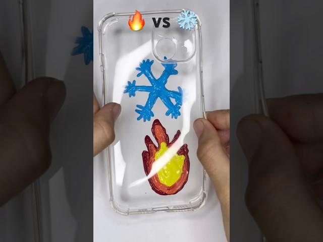 Snow️ vs Fire #satisfying #snow #fire #colormixing #satisfyingart #colormix #artwork