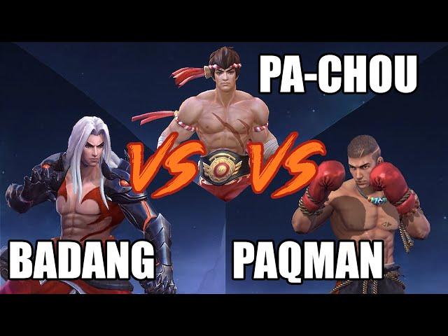 CHOU VS BADANG VS PAQUITO - WHO IS GONNA WIN?? - MLBB - MOBILE LEGENDS LABORATOYMY