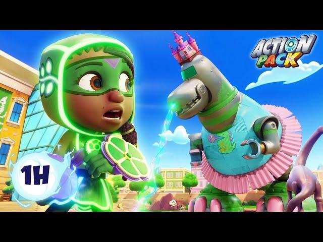 Stop the Robot Dino! | 1H Compilation | Action Pack | Adventure Cartoon for Kids