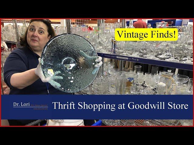 Vintage Finds at Goodwill Shop! Pyrex, Crystal, Ball Jars, Candlewick Glass - Thrift with Dr. Lori