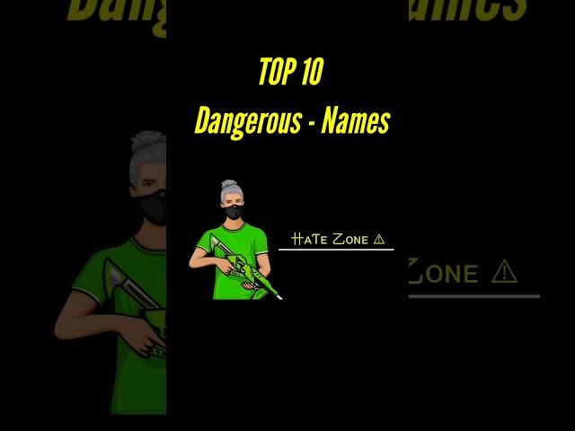 Top 10 Dangerous Names For Free Fire | Top 10 Attitude Names