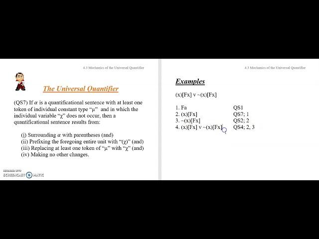 4.3c Quantificational Symbolization 3: Mechanics of the Universal Quantifier