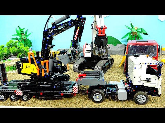 Lego Technic - Excavator, Carrier Truck Assembly with Construction Vehicles