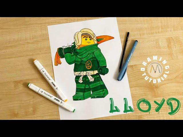 How to draw Lloyd Ninjago Dragons Rising / Ninjago Lloyd drawing