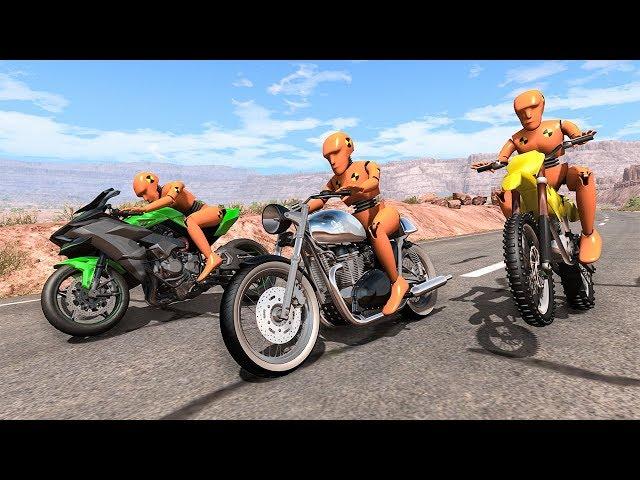 Motorbike Crashes #8 - BeamNG DRIVE | SmashChan