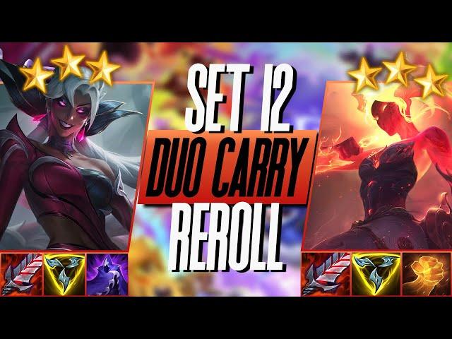 This NEW Set 12 DUO CARRY REROLL COMP is INSANE | TFT PBE GAMEPLAY