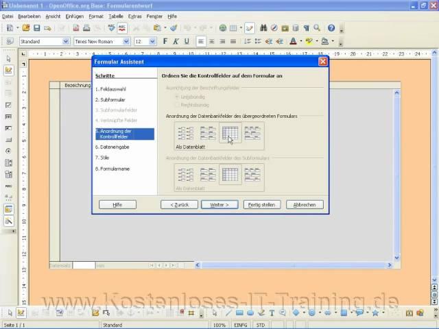 Openoffice Base Formular aus Abfrage