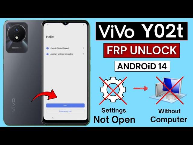 Vivo Y02t Frp Bypass Android 14 | Settings Not Open - 2025 | Vivo (V2254) Frp Unlock Without Pc