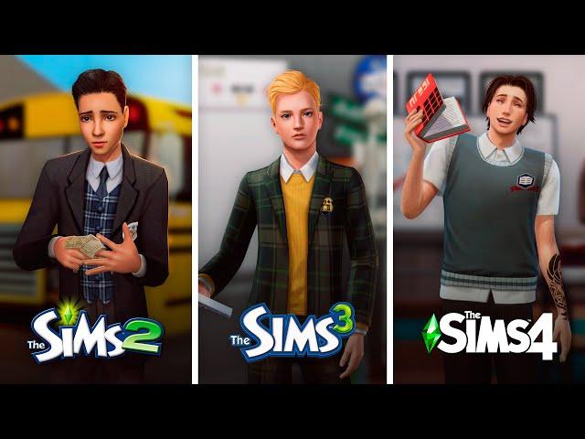 High School in The Sims / Comparison of 3 parts