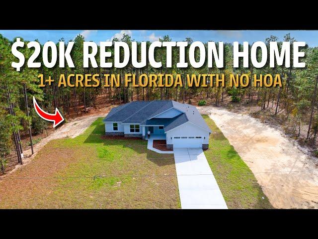 $20K PRICE REDUCTION On New 1+ Acres Florida Home With NO HOA/CDD!