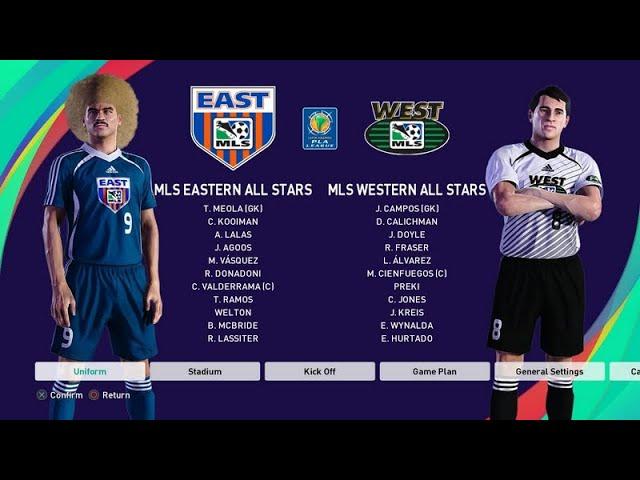 PES 2021 1996 MLS All Stars East vs 1996 MLS All Stars West Option File