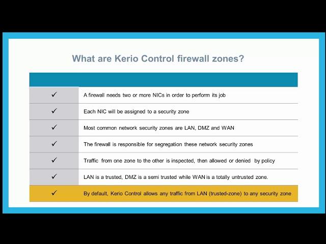 Kerio Control UTM v9.3 - 10 - Security zones (Firewall)