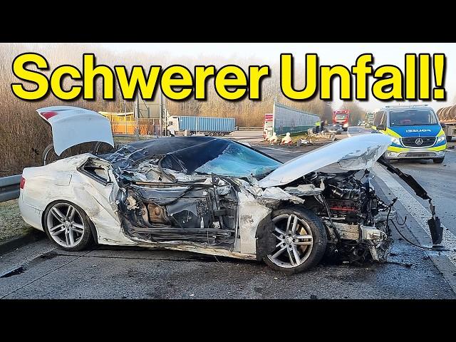 Gewaltiger Totalschaden, Baum fällt auf Auto und Teile auf Autobahn | Dashcam Deutschland #136