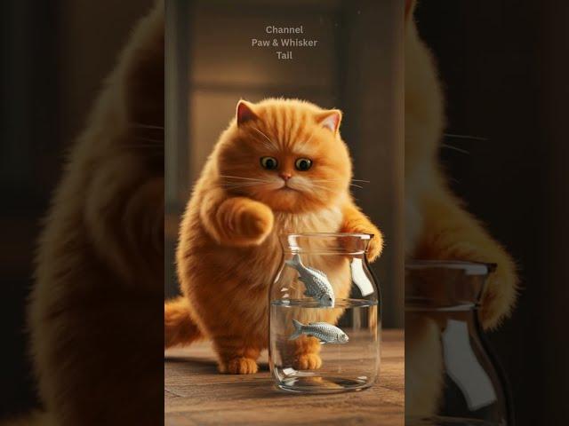 Whiskers’ Wet Mission   Cat Saves Fish in a Vase! 
