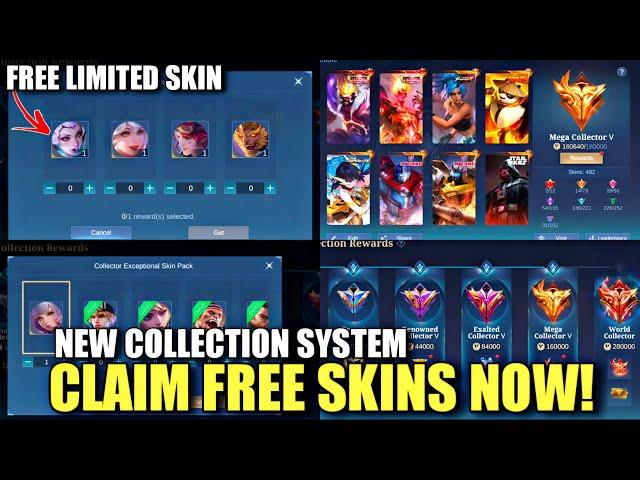 GET 3 FREE SKINS FROM NEW COLLECTION SYSTEM | MOBILE LEGENDS