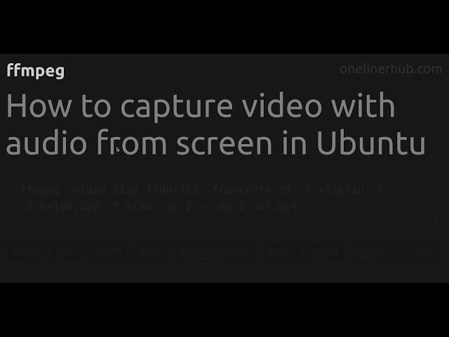 How to capture video with audio from screen in Ubuntu #ffmpeg