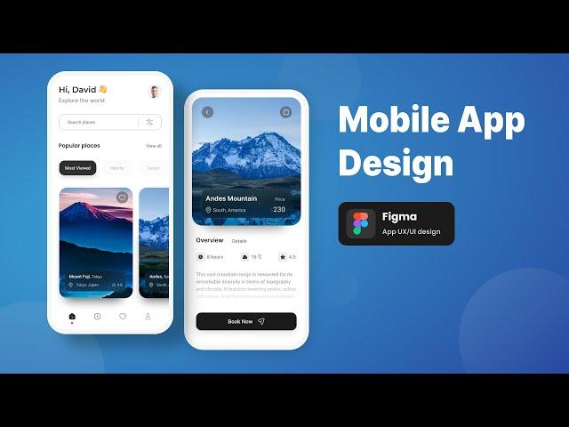 Mobile App Design in Figma (UX/UI Design, Prototype, Export)