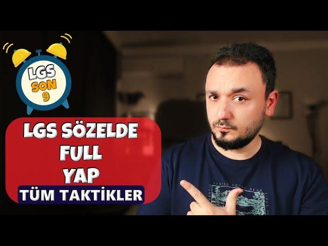 LGS'de Sözeli FULL YAP !! Tüm TAKTİKLER