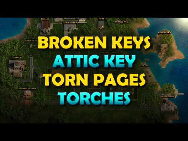 Treasure of Nadia - Broken Keys, Attic Key, Dart Board, Torch, Torn Pages & Other Keys!