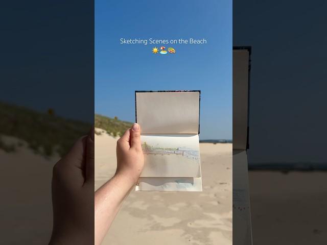 Sketching scenes on the beach ️️ #art #sketch #watercolor #summer #ludington #michigan #beach