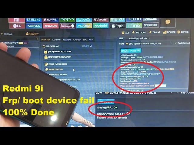 Redmi 9i Frp Bypass & Boot device fail solution By Unlock tool 100% Done .