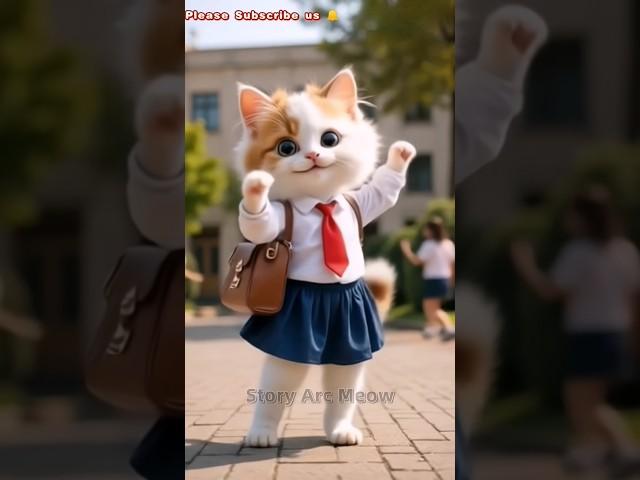 Heart - Touching Fluffy Kitten Dance  #shorts #shortsfeed #usacats #cutecat #catshorts
