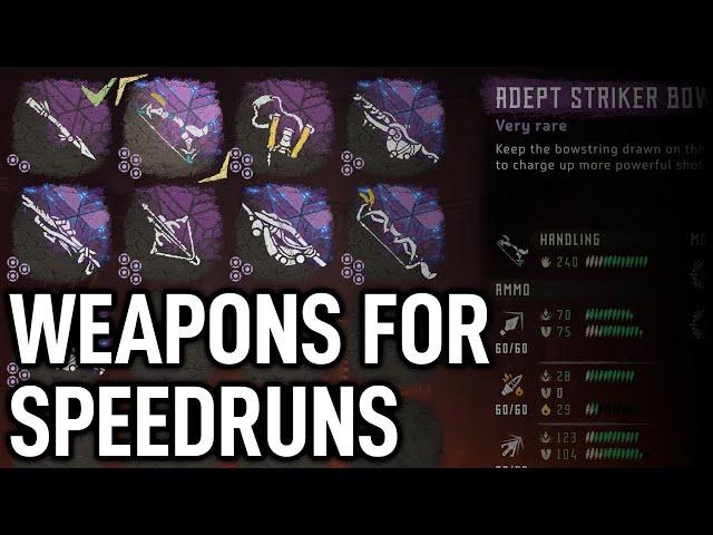 The Weapons used in Horizon Zero Dawn Speedruns