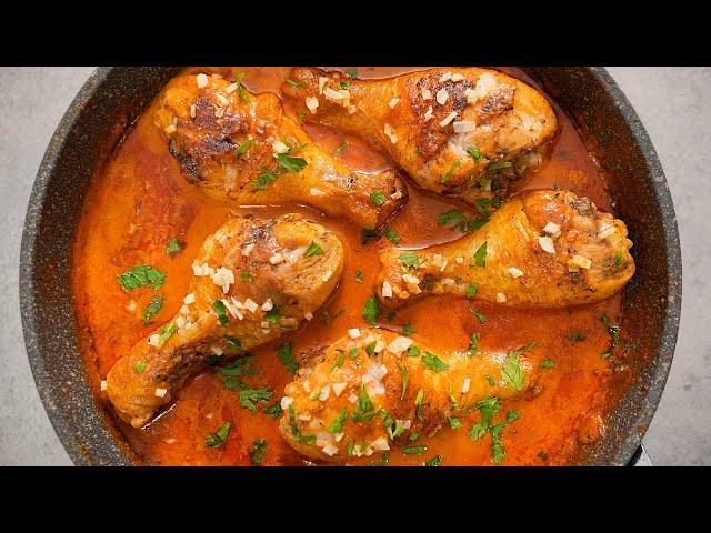 Delicious chicken in awesome sauce in a pan!