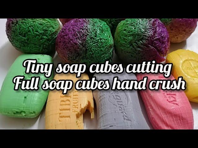 asmr soap || tiny soap Cubes || full soap hand crush || soap balls.