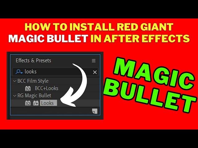 How To Install MAGIC BULLET In AFTER EFFECTS