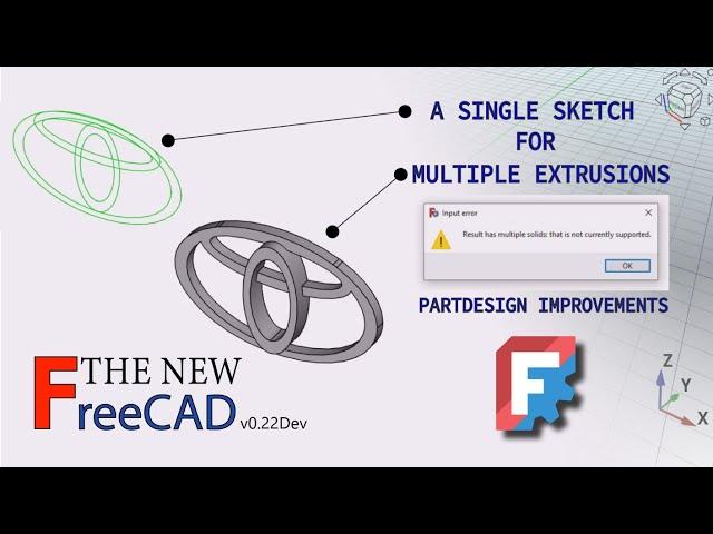 The new FreeCAD 0.22Dev complex extrude feature in the PartDesign workbench