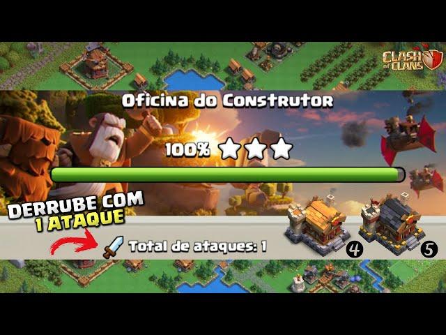 COMO DERRUBAR A OFICINA DO CONSTRUTOR PADRÃO COM 1 ATAQUE! BUILDER'S WORKSHOP 1 SHOT! CLASH ON!